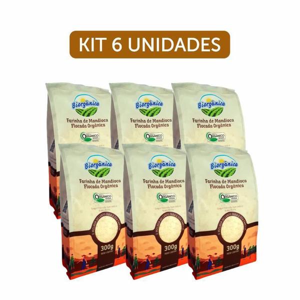 Imagem de Kit 6X: Farinha De Mandioca Flocada Orgânica Biorgânica 500G