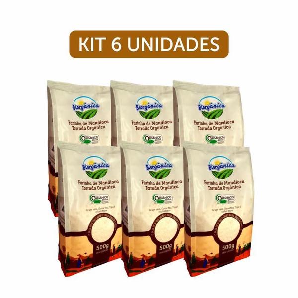 Imagem de Kit 6X: Farinha De Mandioca Torrada Orgânica Biorgânica 500G