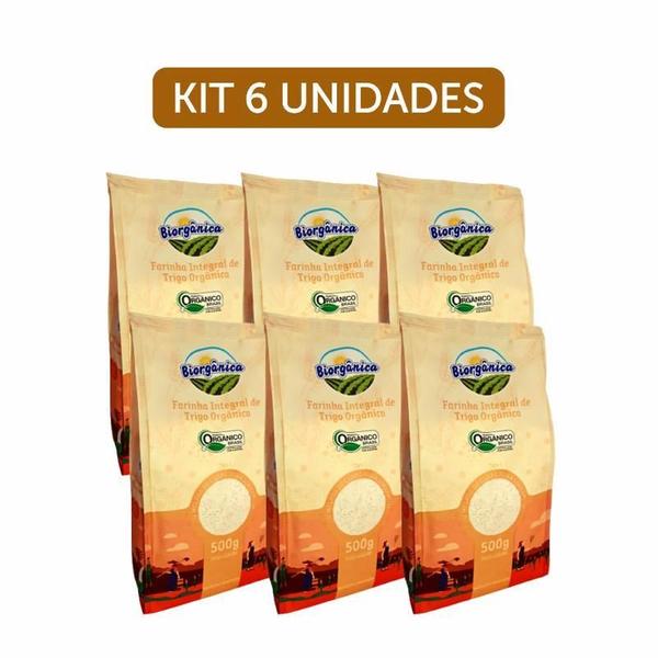 Imagem de Kit 6X: Farinha De Trigo Integral Orgânica Biorgânica 500G