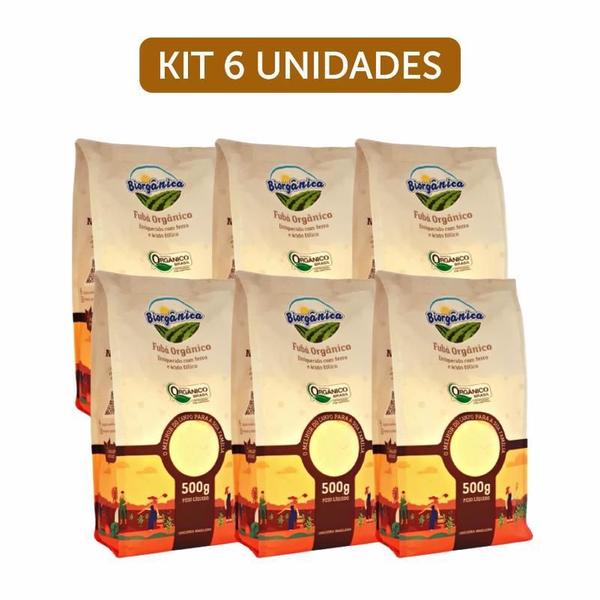 Kit 6X: Fubá Orgânico Biorgânica 500G - Biorganica Imagem de Kit 6X: Fubá Orgânico Biorgânica 500G