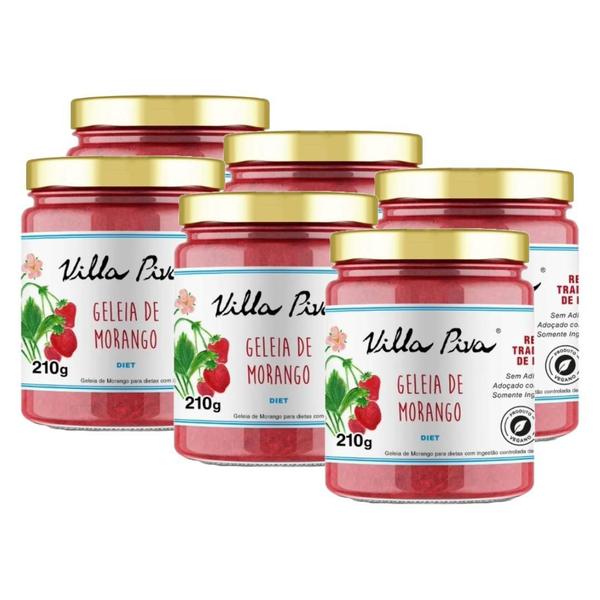 Imagem de Kit 6X: Geleia De Morango Diet Villa Piva 210G