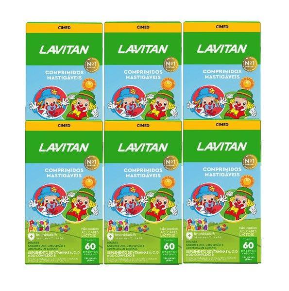 Imagem de Kit 6x Lavitan Kids Sabor Frutas Com 60 Comp - Cimed