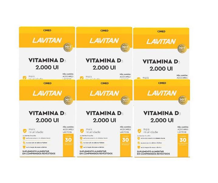 Imagem de Kit 6x Lavitan Vitamina D 2.000UI C/30 Comprimidos - Cimed