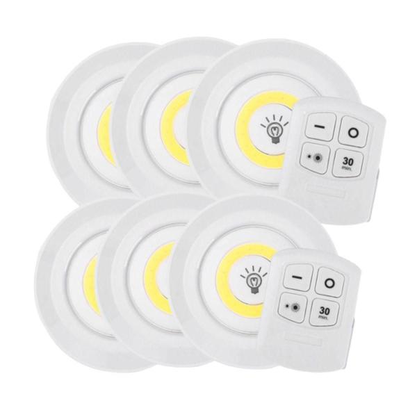 Imagem de Kit 6X Luzes De Led Iluminação Inteligente Controle Remoto