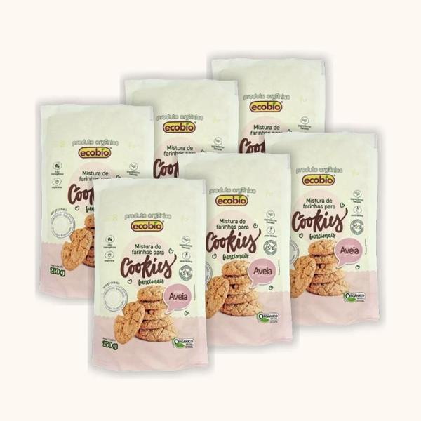 Imagem de Kit 6X: Mistura Cookies Funcional Aveia Orgânico Ecobio 250G