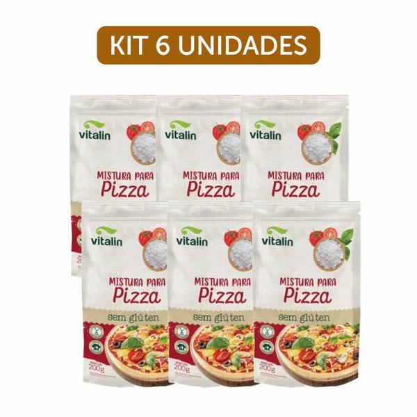 Imagem de Kit 6X: Mistura Para Pizza Sem Glúten Vitalin 200G