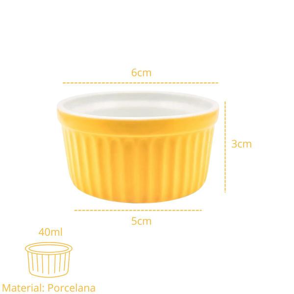 Imagem de Kit 6x Ramekin Porcelana 40ml Colorido Finger Food P/ Buffet