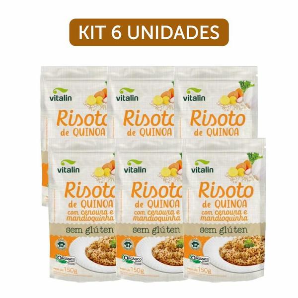 Imagem de Kit 6X: Risoto de Quinoa, Cenoura e Mandioquinha Orgânico Sem Glúten Vitalin 150g