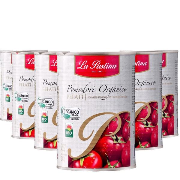 Kit 6X Tomate Pelado Orgânico La Pastina 400G Imagem de Kit 6X Tomate Pelado Orgânico La Pastina 400G