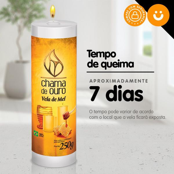 Imagem de Kit 6x Vela De 7 Dias Atacado  250g Velas De Mel Cor Branca