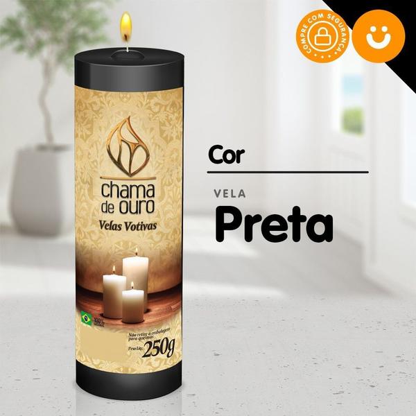 Imagem de Kit 6x Vela De 7 Dias Atacado  250g Velas Na Cor Preta