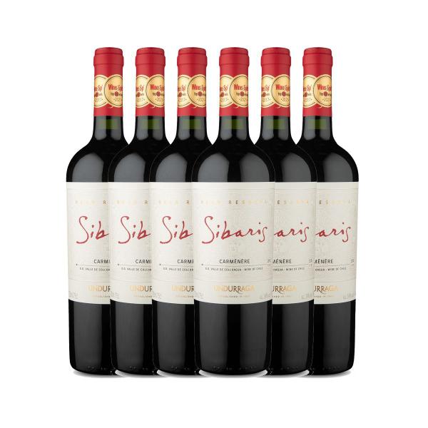 Imagem de Kit 6x Vinho Tinto Chileno Undurraga Gran Reserva Sibaris Carmenere 2019