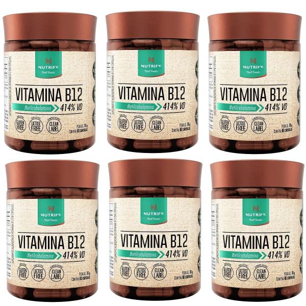 Imagem de Kit 6x Vitamina B12 - Nutrify 60 Cápsulas