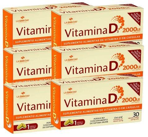 Imagem de Kit 6x Vitamina D3 2.000ui Com 30 Cápsulas - La San Day