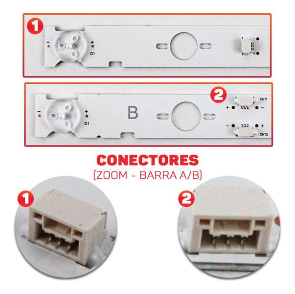 Imagem de Kit 7 Barras De Led Compatível Tv Kdl-48w655d