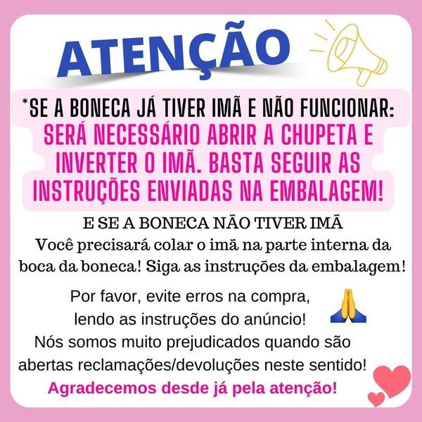 Kit 7 Chupetas Magnética Com Imã Embutido Para Boneca Reborn - BabyPaco Imagem de Kit 7 Chupetas Magnética Com Imã Embutido Para Boneca Reborn
