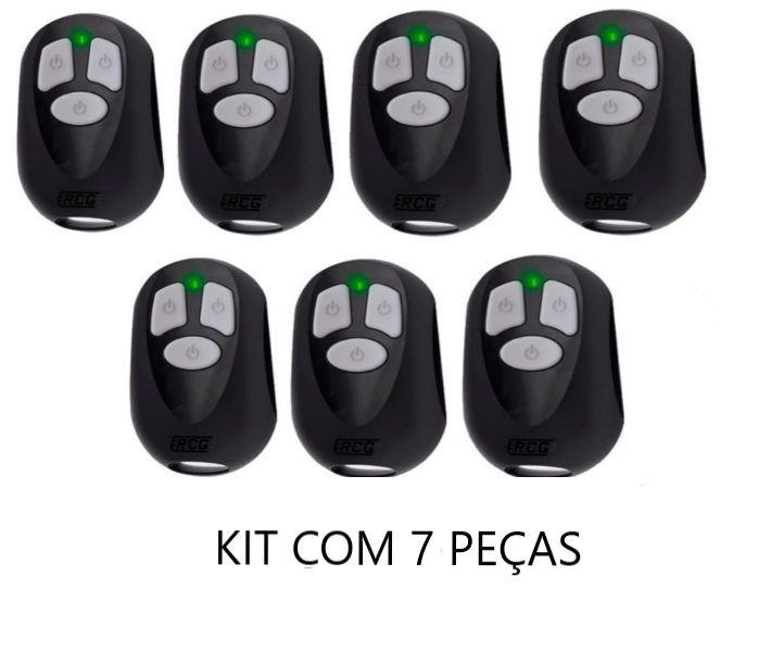 Kit 7 Controles 433.92mhz Rcg Para Motor Portão Cor Preto Imagem de Kit 7 Controles 433.92mhz Rcg Para Motor Portão Cor Preto