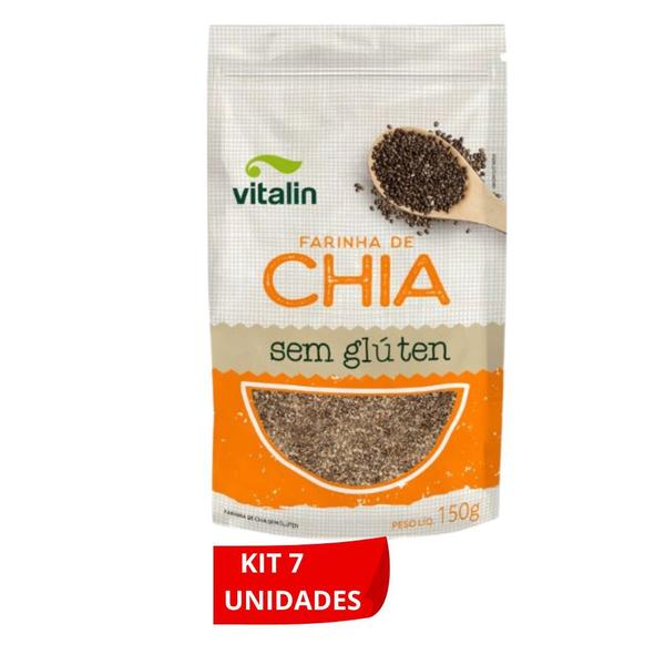 Imagem de Kit 7 farinha de chia sem gluten vitalin 150g