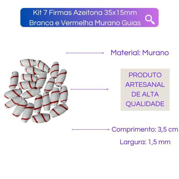 Imagem de Kit 7 Firmas Azeitona 35x15mm  Murano Guias - Escolha a Cor