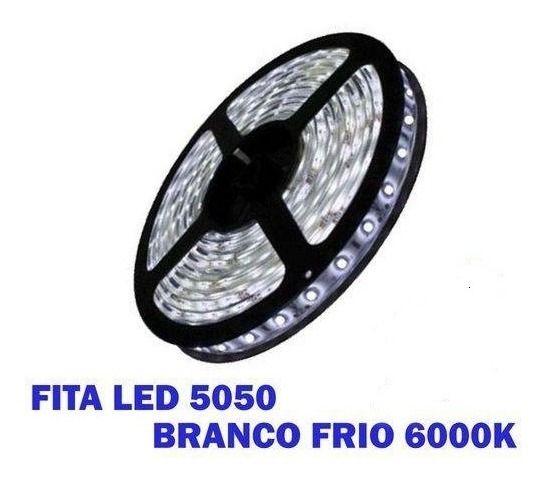 Imagem de Kit 7 Fita Led 5050 Branco Frio 300 Leds 5m + Fonte Grátis