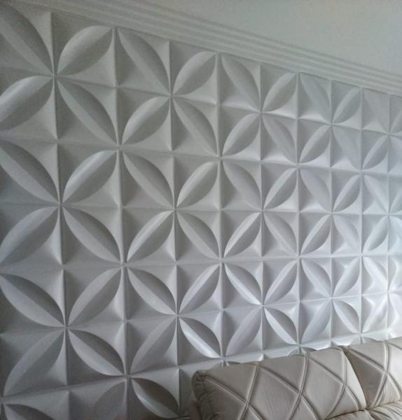 Imagem de Kit 7 Floral Placas Revestimento 3d Decora Parede Alto Relevo Painel