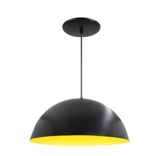 Kit 7 Luminária Pendente Meia Lua 34cm Com Interior Amarelo Com Fiação 110/220v - Luminárias Navarro Imagem de Kit 7 Luminária Pendente Meia Lua 34cm Com Interior Amarelo Com Fiação 110/220v