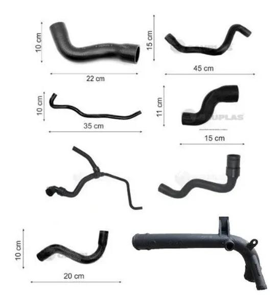 Imagem de Kit 7 Mangueiras + Tubo Arrefecimento Corsa 1.8 2008 Flex