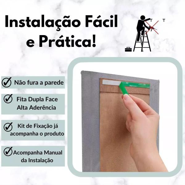 Imagem de Kit 7 Módulos Placas De Cabeceira Estofada Casal Cinza