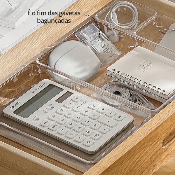 Imagem de Kit 7 Organizador Multiuso Modular Gaveta Acrílico Cristal Armário