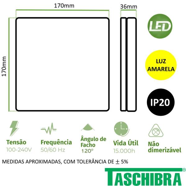 Imagem de Kit 7 Painel Plafon Quadrado Sobrepor 24w Borda Infinita 3000K