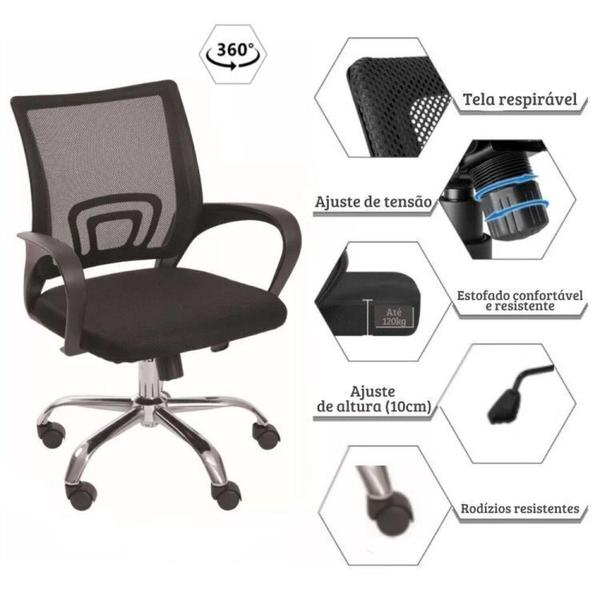 Kit 7 Peças com Uma Mesa de Reunião e 6 Cadeiras de Escritório Tela Mesh Espresso Móveis Imagem de Kit 7 Peças com Uma Mesa de Reunião e 6 Cadeiras de Escritório Tela Mesh Espresso Móveis