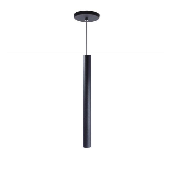 Imagem de kit 7 Pendente Luminária Tubo Preto 40 Cm + Lâmpada LED Branco Quente