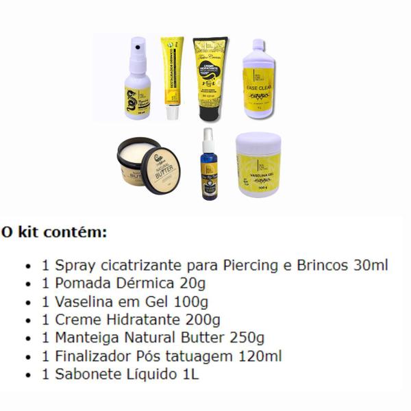 Imagem de KIT 7 PRODUTOS Para Tatuagem Skincare Tattoo Profissional Cicatrização Hidratação Proteção Tatuador