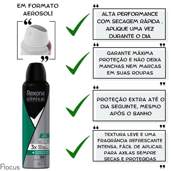 Imagem de Kit  7 Rexona Men Aerosol Clean Intense Fresh Sport  + Mini