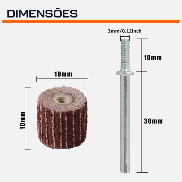 Imagem de Kit 7 Tubos De Lixa Flap Grão 80 A 600 Para Micro Retíficas