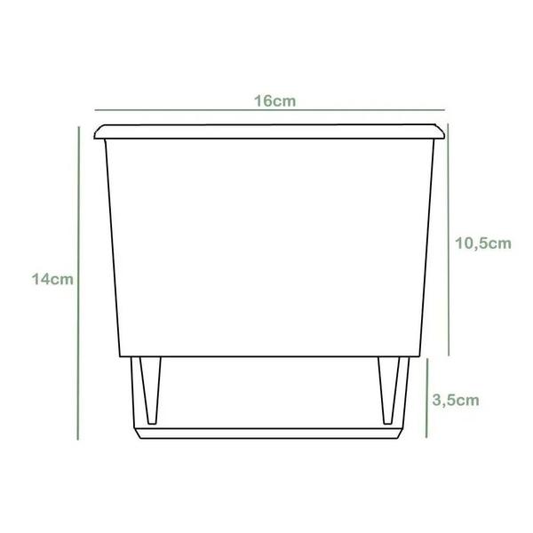 Imagem de Kit 7 Vasos Raiz Autoirrigável N3 Médio 16x14 Temperos Auto Irrigável Horta Jardim Vertical Cozinha