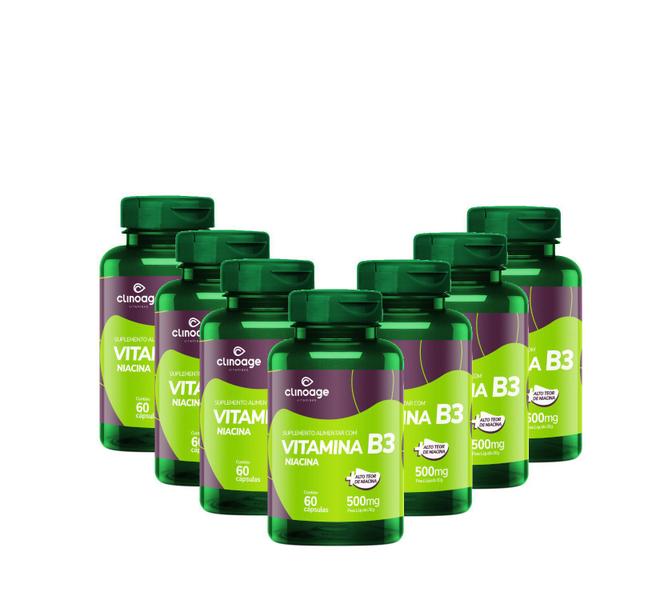 Imagem de Kit 7  Vitamina B3 NIACINA  - 60 Capsulas   Clinoage