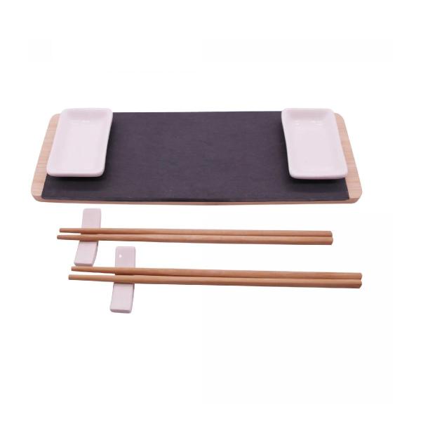 Imagem de Kit 70 Peças para Sushi Melamina e Bambu Restaurante Japones