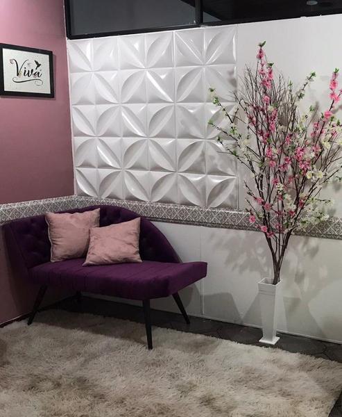 Imagem de Kit 70 Placas Floral Revestimento 3d Decora Parede Alto Relevo Painel