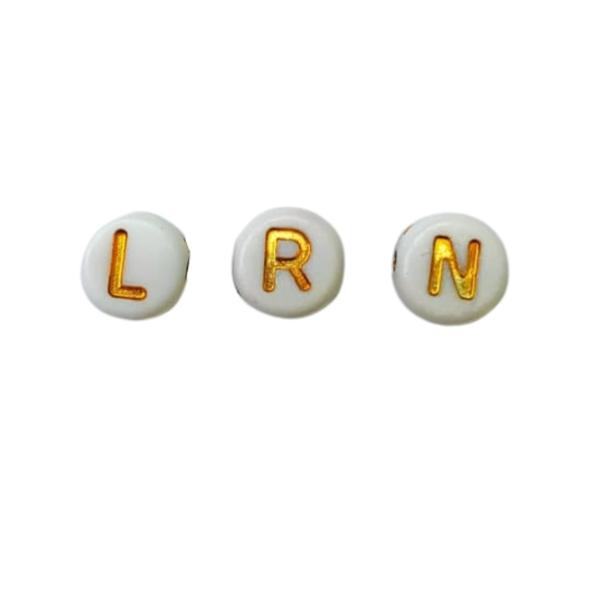Imagem de Kit 700 Miçangas com Letras do Alfabeto + L N R + Vogais Bijuteria