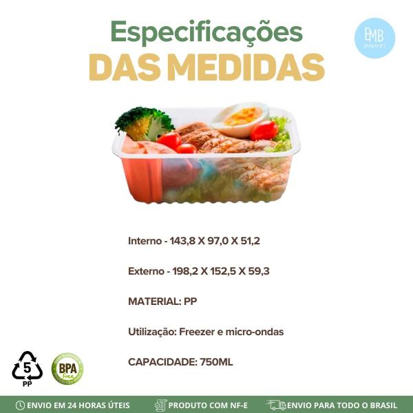 Imagem de Kit 72 Potes Para Marmita Congelada 750ml + Pote 250ml 