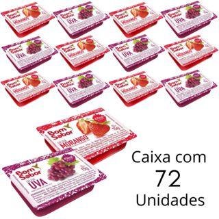 Kit 72 Unidades De Geleia De Morango e Uva Bom Sabor Em Sachê Blister De 15g Para Hotel Imagem de Kit 72 Unidades De Geleia De Morango e Uva Bom Sabor Em Sachê Blister De 15g Para Hotel