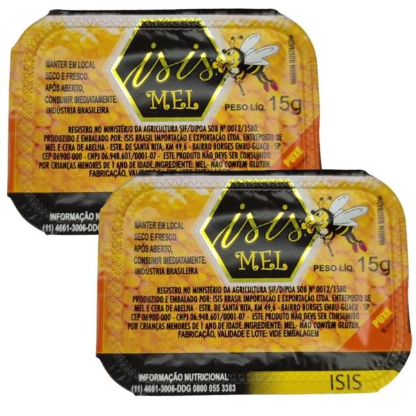 Kit 72 Unidades Mel Puro De Abelha Isis Em Sachê Blister 15g Para Hotéis e Pousadas Imagem de Kit 72 Unidades Mel Puro De Abelha Isis Em Sachê Blister 15g Para Hotéis e Pousadas