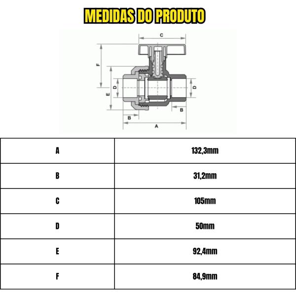 Imagem de Kit 7pc Registro De Esfera Soldavel C/união 50mm