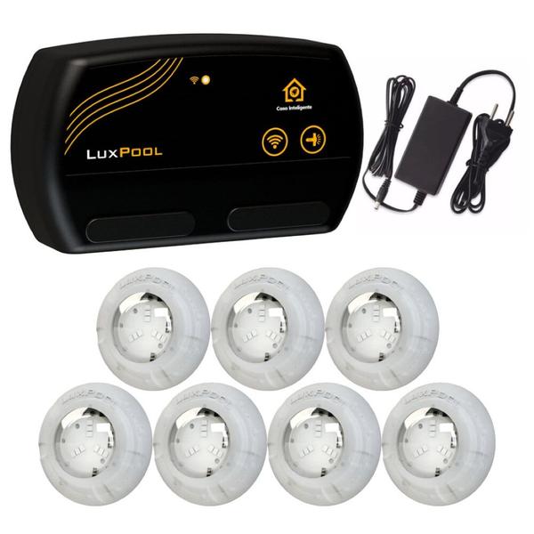 Imagem de Kit 7x LED RGB 4W ABS Piscina + Comando Wifi Alexa - Luxpool