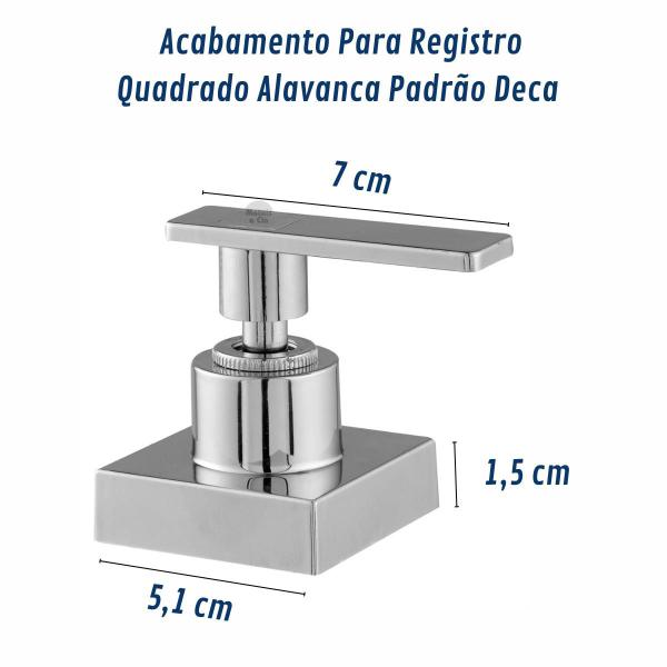 Imagem de Kit 8 Acabamento Registro Alavanca 1/2 a 3/4 Padrão Deca