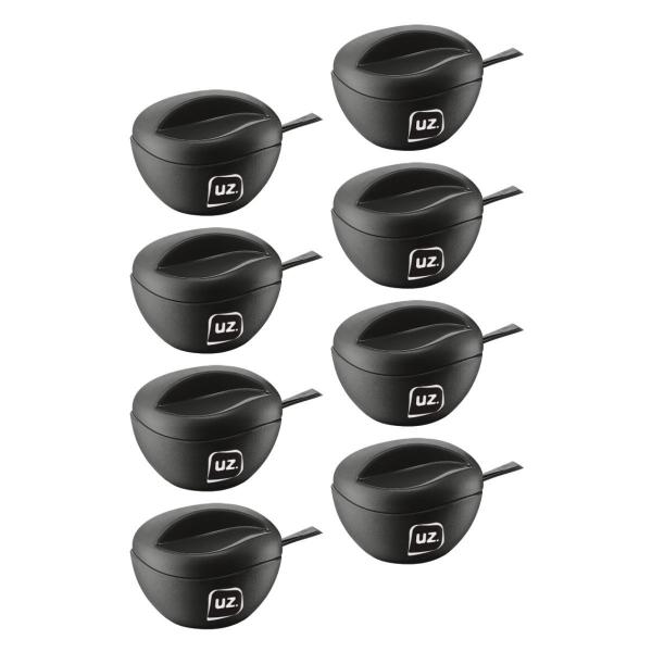 Imagem de Kit 8 Açucareiros Preto com Colher Plastica Cozinha Gourmet