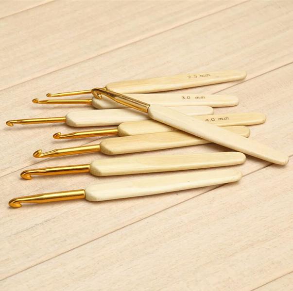 Kit 8 Agulhas Crochê Bambu 6 Marcadores - Home Hook Imagem de Kit 8 Agulhas Crochê Bambu 6 Marcadores