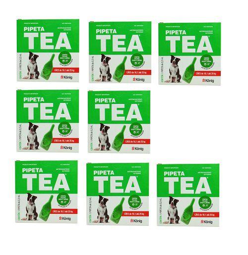 Imagem de Kit 8 Anti Pulgas Pipeta Tea Para Cães De 10,1 Kg Á 25kg