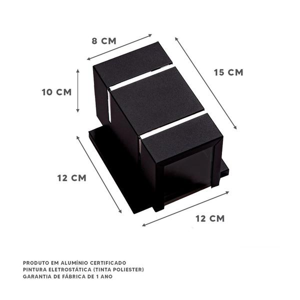 Imagem de Kit 8 Arandela 2 Focos 2 Frisos C/base Parede Muro Ar1512